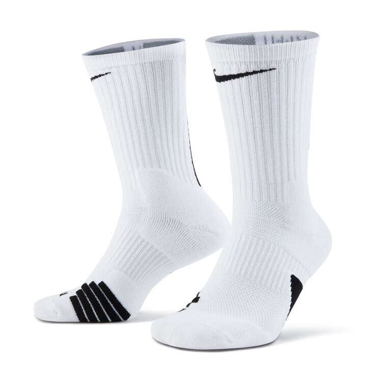 Nike Elite Crew Basketball Socks White S, White, rebel_hi-res
