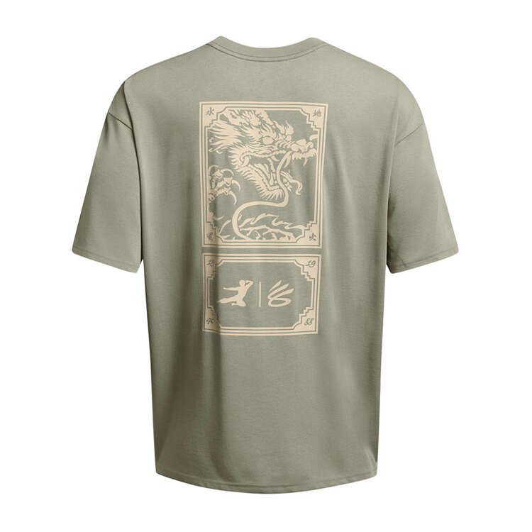 Under Armour Mens Curry Bruce Lee Elements Basketball Tee Green XS, Green, rebel_hi-res