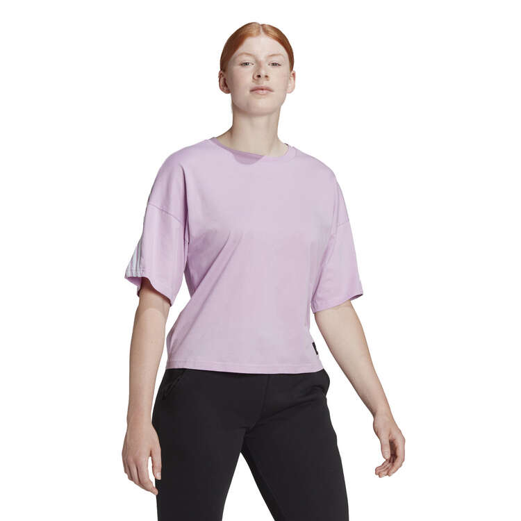 adidas Womens Sportswear Future Icons 3-Stripes Tee, Purple, rebel_hi-res
