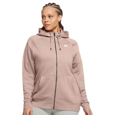Nike Womens Sportswear Essentials Full Zip Hoodie (Plus Size), Pink, rebel_hi-res