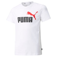 Puma Boys Essentials Logo Tee White XS, White, rebel_hi-res