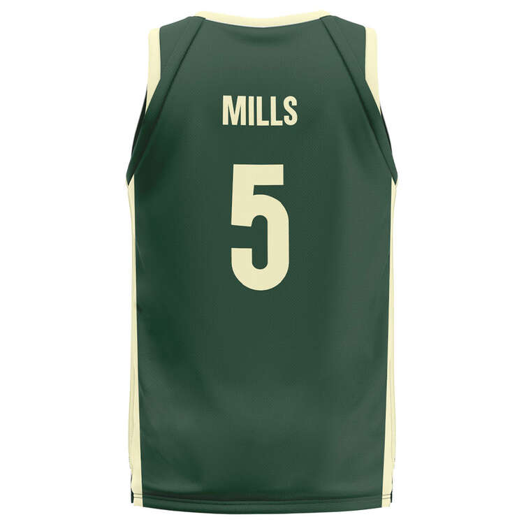 Australian Boomers Mens Patty Mills 2023 Basketball Jersey Green S, Green, rebel_hi-res