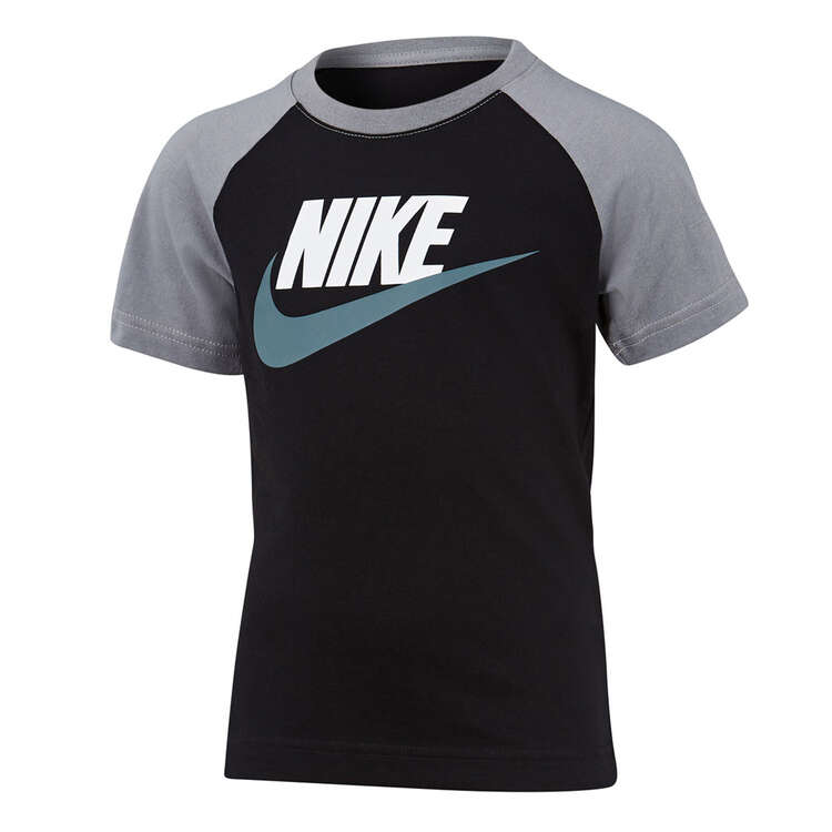 Nike Junior Boys Sportswear Futura Raglan Tee, Black, rebel_hi-res