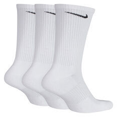 Nike Mens Cushion Crew 3 Pack Socks White M, White, rebel_hi-res