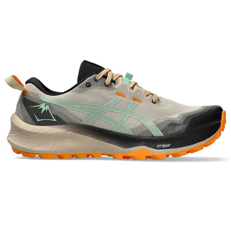 Asics GEL Trabuco 12 Mens Trail Running Shoes, Grey/Green, rebel_hi-res