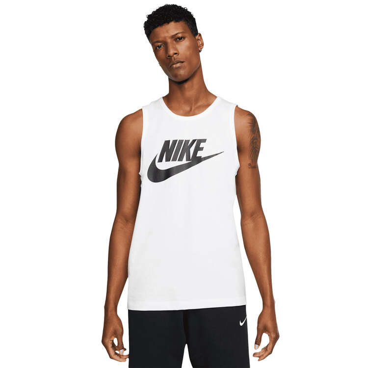 Nike Mens Sportswear Icon Futura Tank, White, rebel_hi-res