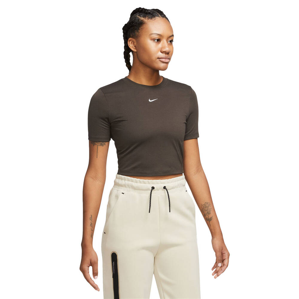 Nike Womens Sportswear Essential Crop Tee Brown XL