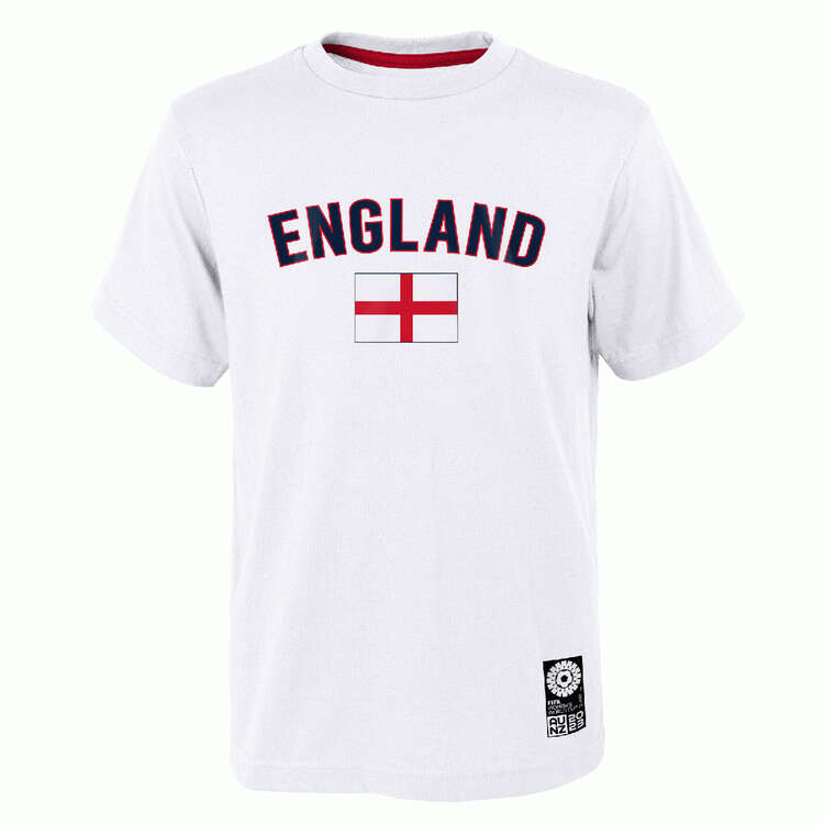 England 2023 Kids Football Supporter Tee White S, White, rebel_hi-res
