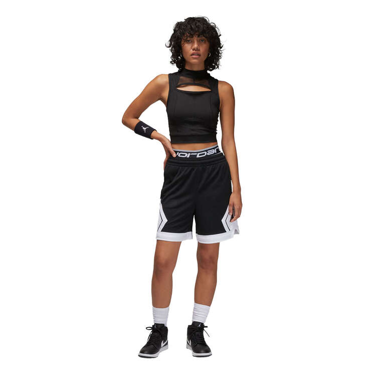 Jordan Womens Sport Diamond Shorts, Black/White, rebel_hi-res