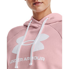 Under Armour Womens Rival Fleece Logo Hoodie, Pink, rebel_hi-res