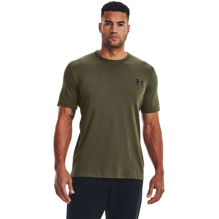 Under Armour Mens Sportstyle Left Chest Tee, Green, rebel_hi-res