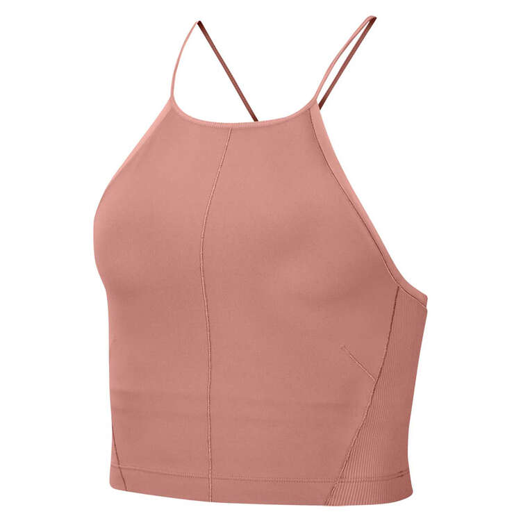Nike Womens Yoga Infinalon Cropped Tank Pink L, Pink, rebel_hi-res
