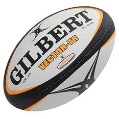 Gilbert Vector Training Rugby Ball White / Black 2.5, White / Black, rebel_hi-res