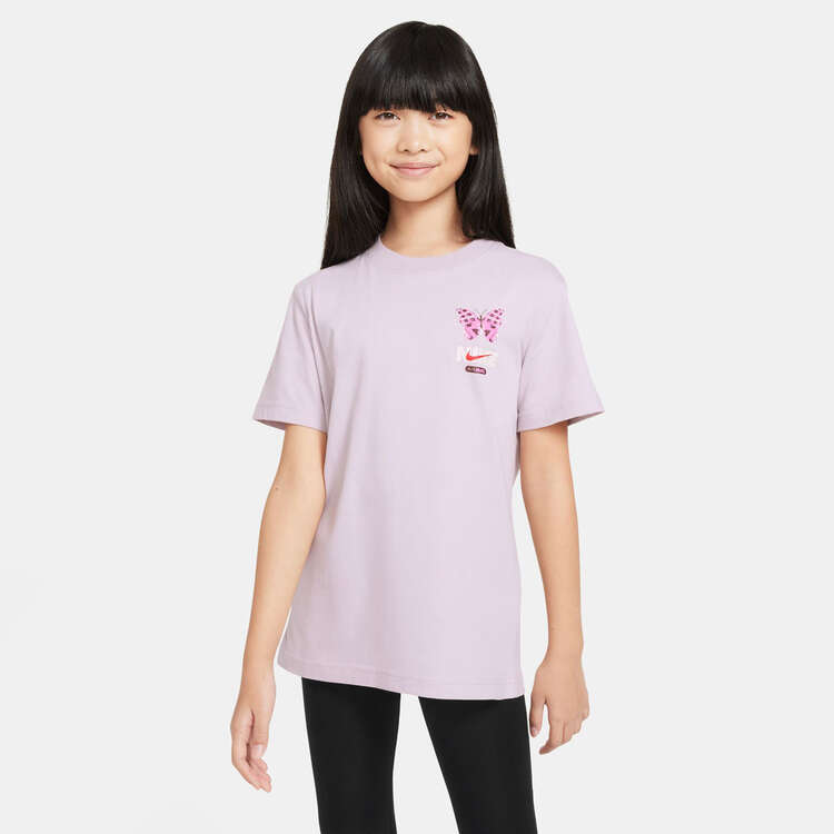 Nike Girls Sportswear Butterfly Graphic Tee Violet XS, Violet, rebel_hi-res