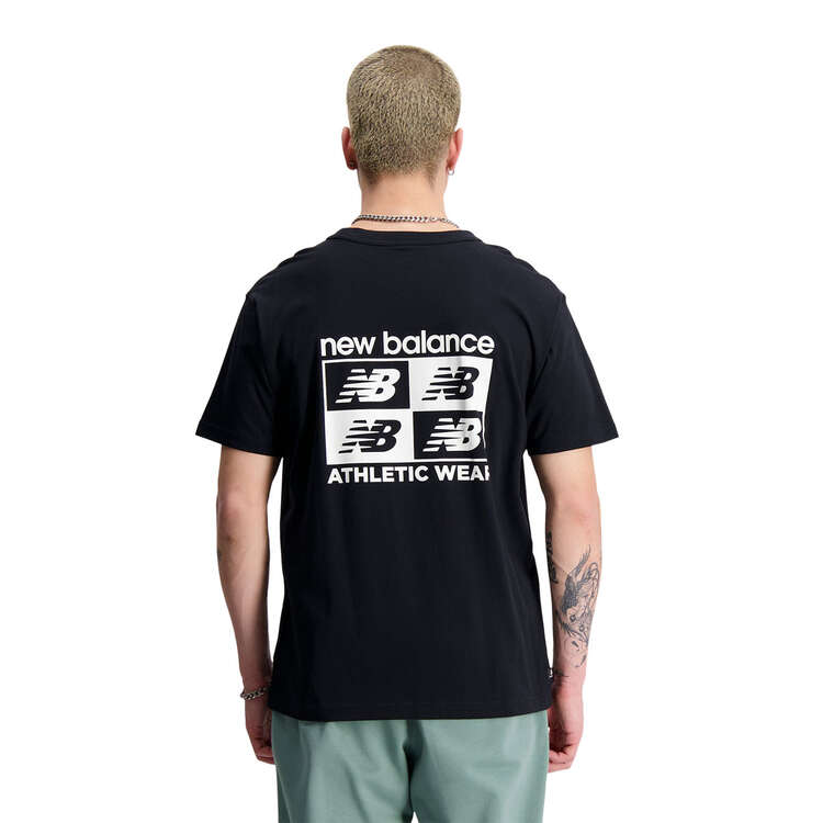 New Balance Mens Essentials Graphic Tee Black XS, Black, rebel_hi-res