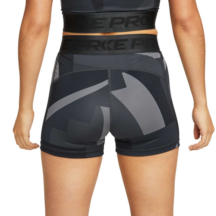 Nike Pro Womens Dri-FIT Mid-Rise 3 Inch Training Shorts Black XL, Black, rebel_hi-res