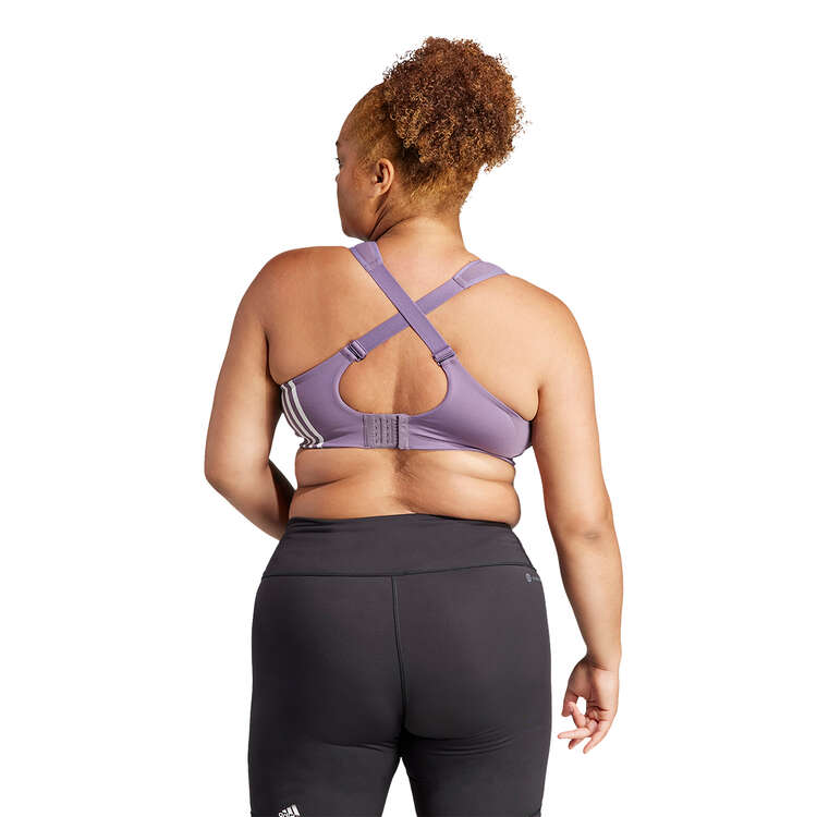 adidas Womens TLRD Impact Training High-Support Sports Bra (Plus Size) Violet 1X, Violet, rebel_hi-res