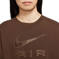 Nike Air Womens Boyfriend Tee, Brown, rebel_hi-res