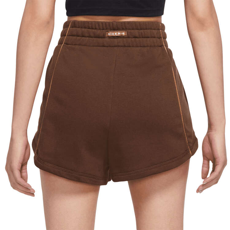 Nike Air Womens High-Rise Fleece Shorts Brown XL, Brown, rebel_hi-res