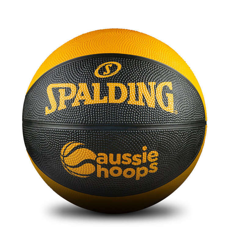 Spalding Aussie Hoops Outdoor Basketball, Black, rebel_hi-res