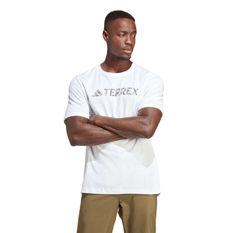 adidas Terrex Mens Classic Logo Tee White XS, White, rebel_hi-res