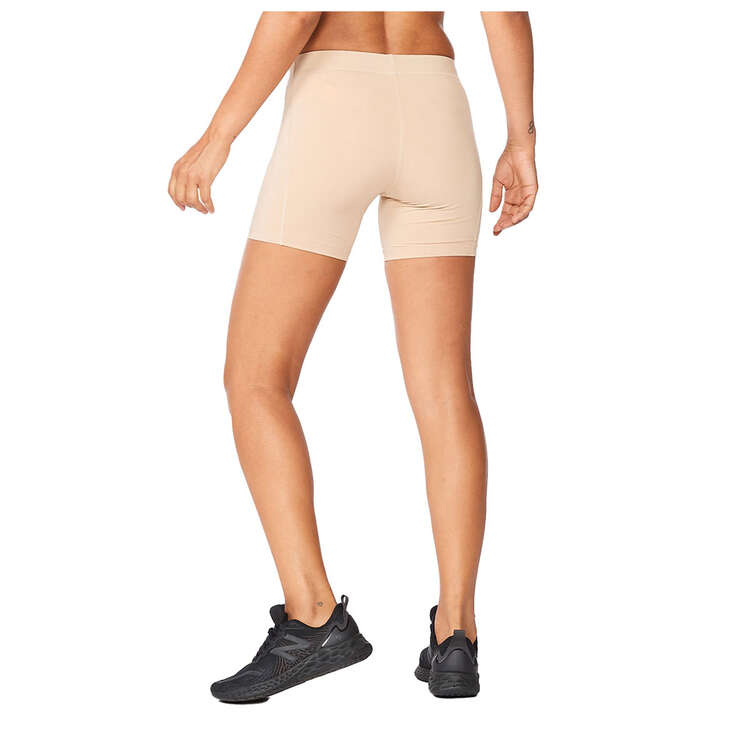 2XU Womens Compression 5 Inch Game Day Shorts, Beige, rebel_hi-res