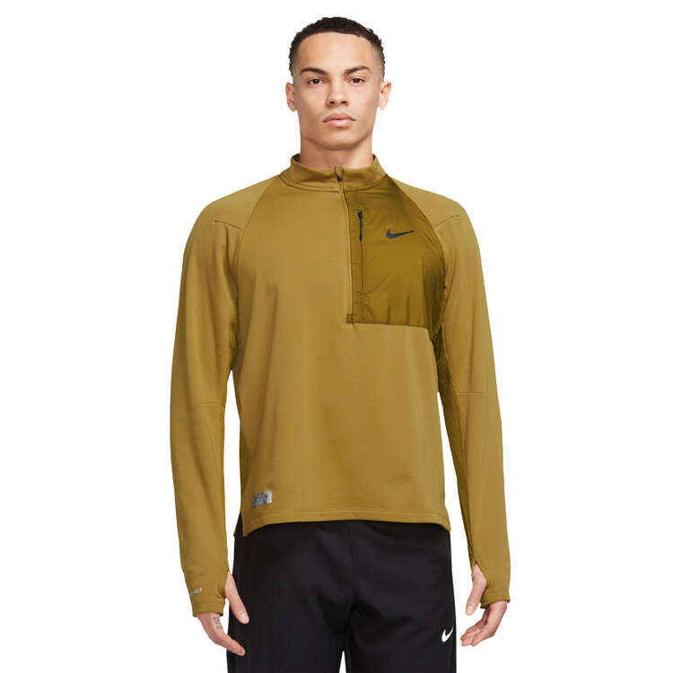 Nike Mens Run Division 1/2 Zip Midlayer Top Yellow S, Yellow, rebel_hi-res