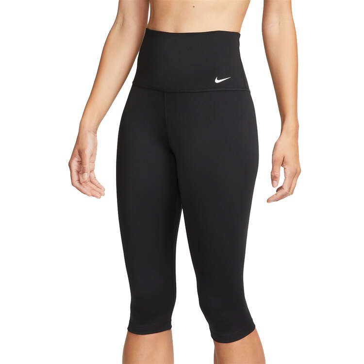 Nike One Womens High Waisted Capri Tights Black XS, Black, rebel_hi-res