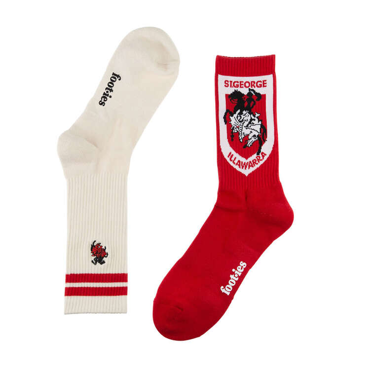 St. George Illawarra Dragons Sneaker Socks 2 Pack, , rebel_hi-res