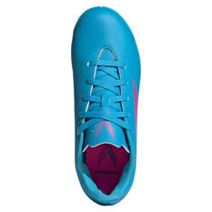 adidas X Speedflow .4 Kids Indoor Soccer Shoes, Blue/Pink, rebel_hi-res