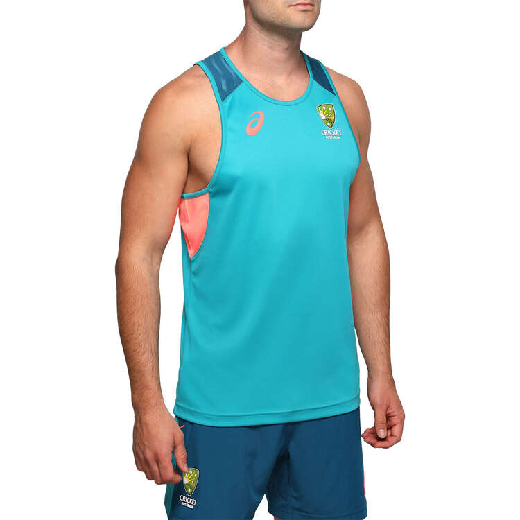Cricket Australia 2023/24 Mens Training Singlet, Blue, rebel_hi-res