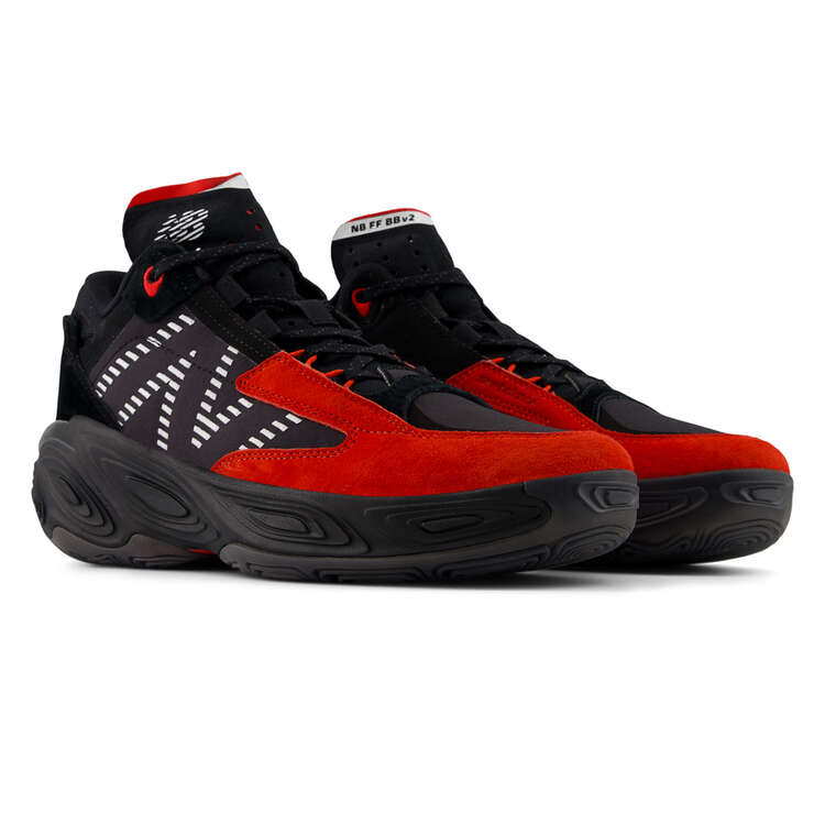 New Balance Fresh Foam Basketball Shoes, Black/Red, rebel_hi-res