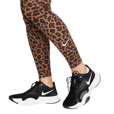 Nike Womens High-Waisted Leopard Print Maternity Tights Black XS, Black, rebel_hi-res
