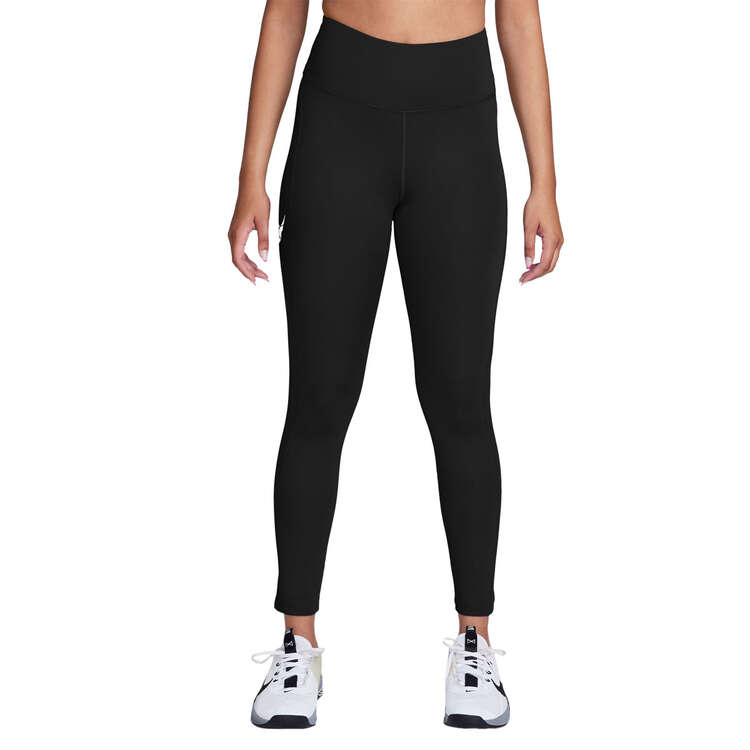 Nike Womens Fast Mid-Rise 7/8 Running Tights Black XS, Black, rebel_hi-res