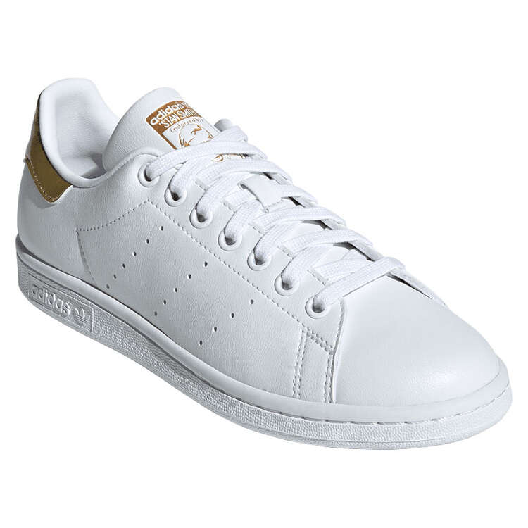 adidas Originals Stan Smith Womens Casual Shoes, White/Gold, rebel_hi-res
