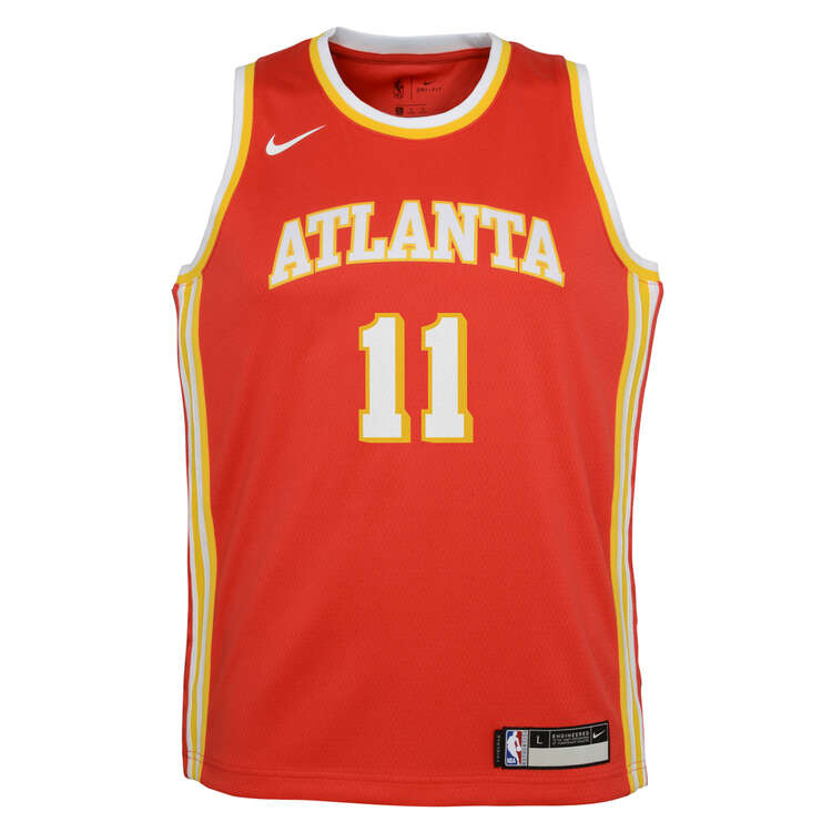 Nike Atlanta Hawks Trae Young 2020/21 Kids Icon Jersey Red S, Red, rebel_hi-res