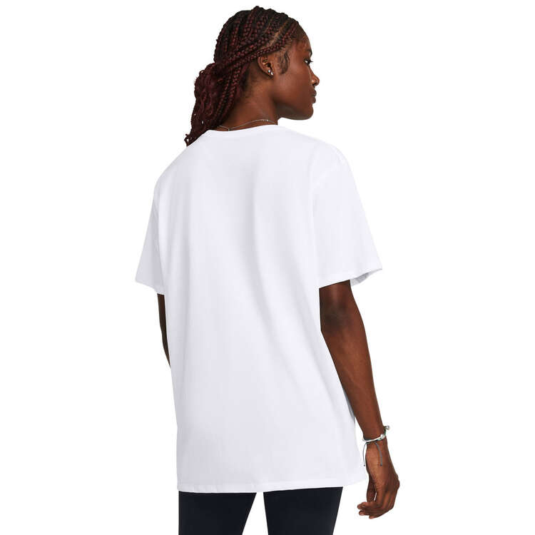 Under Armour Womens Campus Oversize Tee White XS, White, rebel_hi-res
