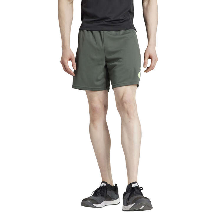 adidas Mens Train Essentials Logo Training Shorts, Green, rebel_hi-res
