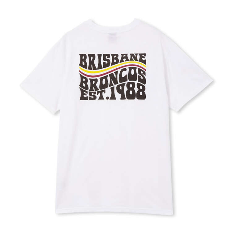 Brisbane Broncos 2024 Mens Willett Tee White S, White, rebel_hi-res