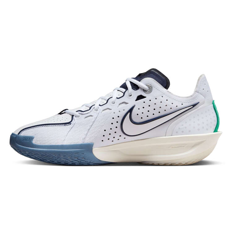 Nike Air Zoom G.T. Cut 3 All Star School Basketball Shoes, White/Navy, rebel_hi-res