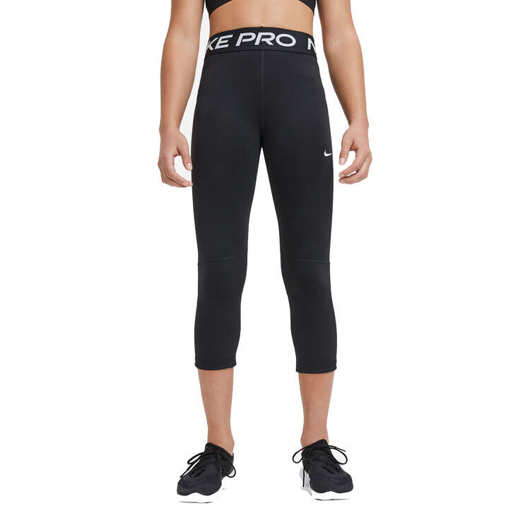 Nike Pro Girls Capri Tights, Black, rebel_hi-res