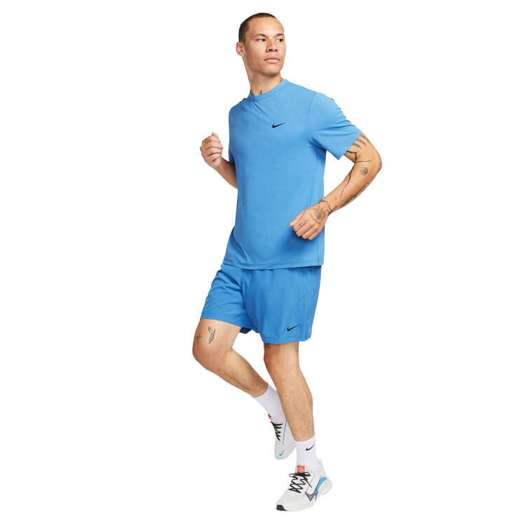 Nike Mens Dri-FIT UV Hyverse Fitness Tee, Blue, rebel_hi-res