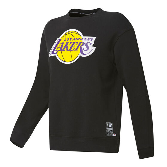 Los Angeles Lakers Mens Fleece Crew Sweatshirt, Black, rebel_hi-res