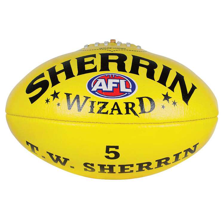Sherrin Wizard Australian Rules Football Yellow 3, Yellow, rebel_hi-res