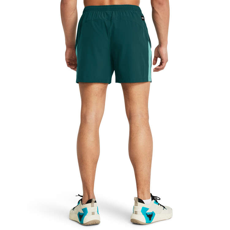 Under Armour Project Rock Mens Ultimate 5-inch Training Shorts Green XS, Green, rebel_hi-res