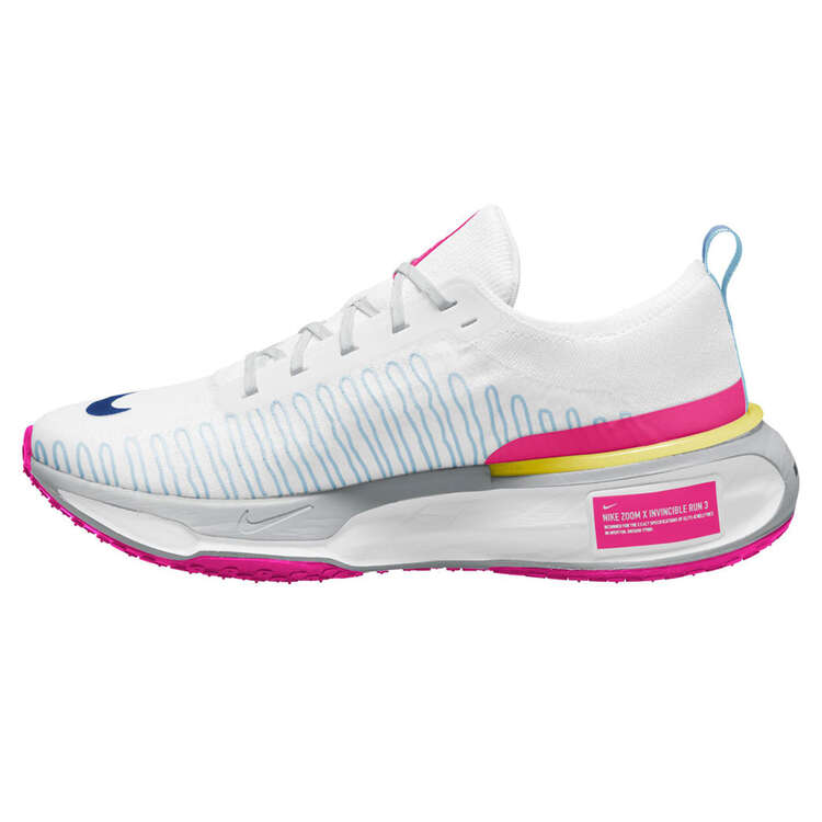 Nike ZoomX Invincible Run Flyknit 3 Mens Running Shoes White/Pink US 7, White/Pink, rebel_hi-res