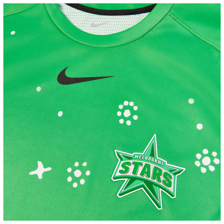 Nike Mens Melbourne Stars 2023/24 Indigenous Cricket Shirt Green S, Green, rebel_hi-res