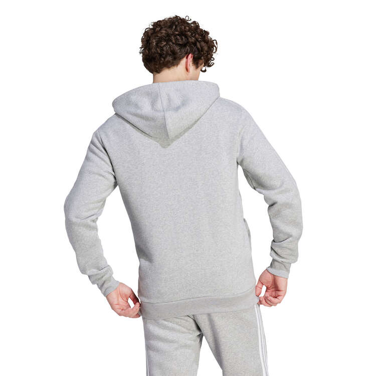 adidas Mens Essentials Fleece 3-Stripes Full-Zip Hoodie Grey XXS, Grey, rebel_hi-res