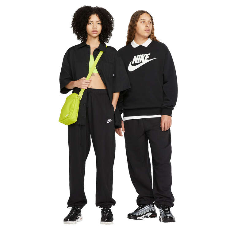 Nike Womens Sportswear Club Fleece Mid-Rise Oversized Pants, Black, rebel_hi-res