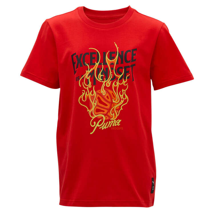 Puma Kids Excellence Basketball Tee, Red, rebel_hi-res
